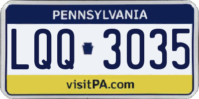 PA license plate LQQ3035