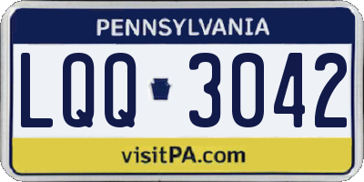 PA license plate LQQ3042