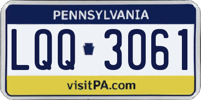 PA license plate LQQ3061