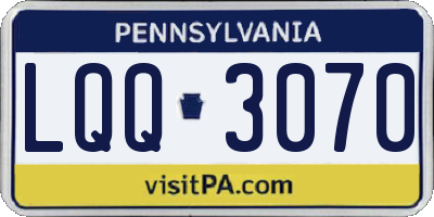 PA license plate LQQ3070