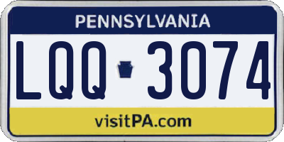 PA license plate LQQ3074