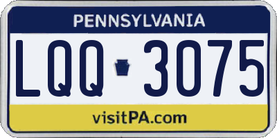 PA license plate LQQ3075
