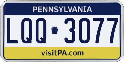 PA license plate LQQ3077