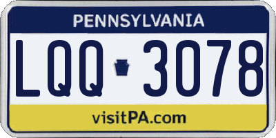 PA license plate LQQ3078