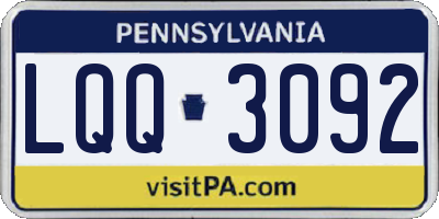 PA license plate LQQ3092
