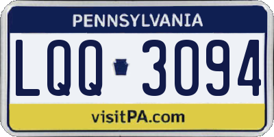 PA license plate LQQ3094