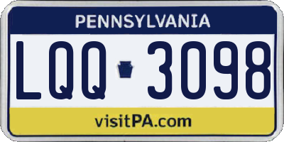 PA license plate LQQ3098