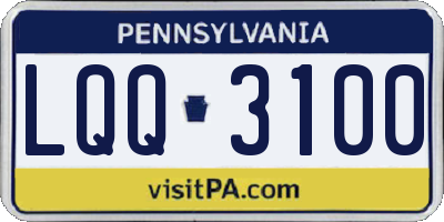 PA license plate LQQ3100