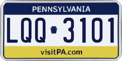 PA license plate LQQ3101