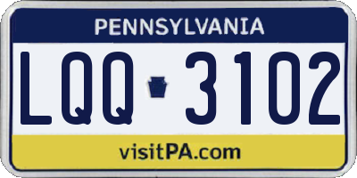 PA license plate LQQ3102