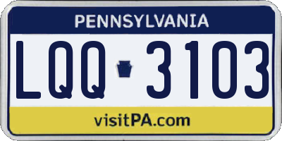 PA license plate LQQ3103