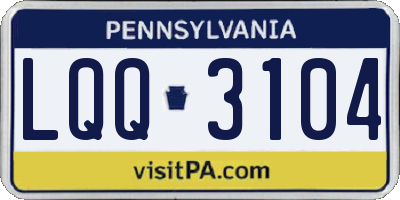 PA license plate LQQ3104