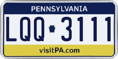 PA license plate LQQ3111