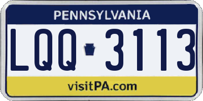 PA license plate LQQ3113