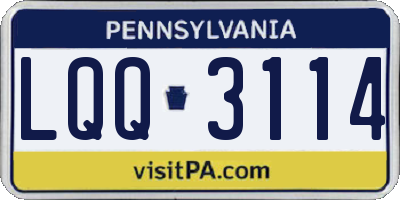 PA license plate LQQ3114