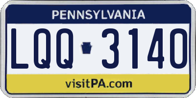 PA license plate LQQ3140