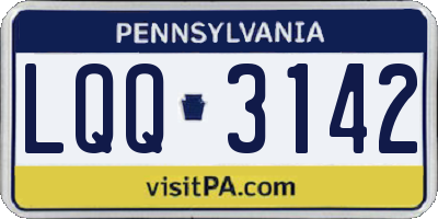 PA license plate LQQ3142