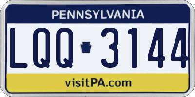 PA license plate LQQ3144