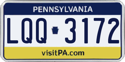 PA license plate LQQ3172