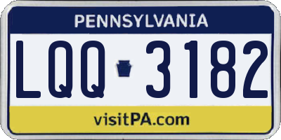 PA license plate LQQ3182