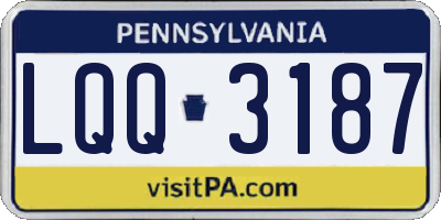 PA license plate LQQ3187