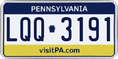 PA license plate LQQ3191