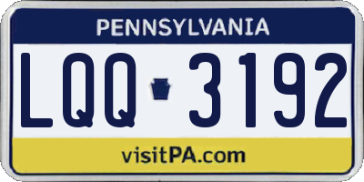 PA license plate LQQ3192