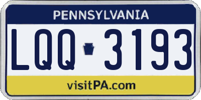 PA license plate LQQ3193