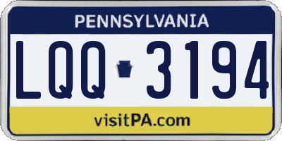 PA license plate LQQ3194