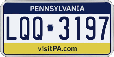 PA license plate LQQ3197