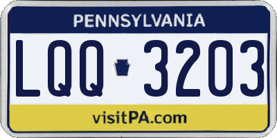 PA license plate LQQ3203