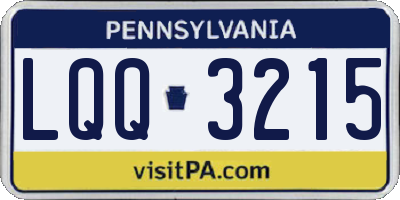 PA license plate LQQ3215