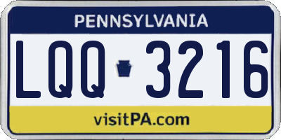PA license plate LQQ3216