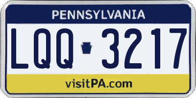 PA license plate LQQ3217