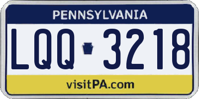 PA license plate LQQ3218