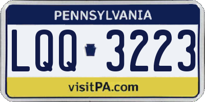 PA license plate LQQ3223