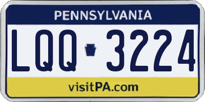 PA license plate LQQ3224