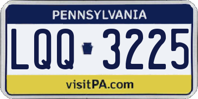 PA license plate LQQ3225