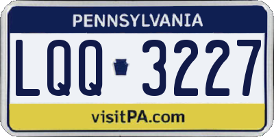PA license plate LQQ3227