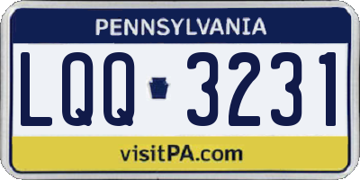 PA license plate LQQ3231