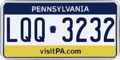 PA license plate LQQ3232