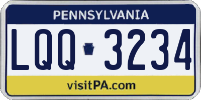 PA license plate LQQ3234