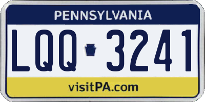 PA license plate LQQ3241
