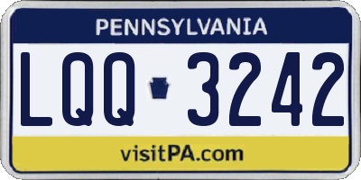 PA license plate LQQ3242