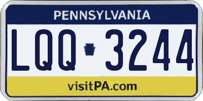 PA license plate LQQ3244
