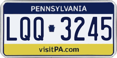 PA license plate LQQ3245