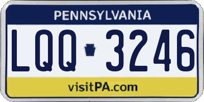 PA license plate LQQ3246