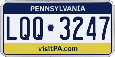 PA license plate LQQ3247