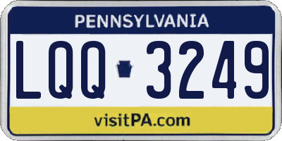 PA license plate LQQ3249
