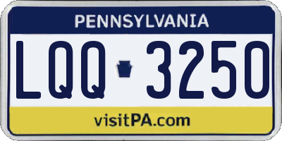 PA license plate LQQ3250